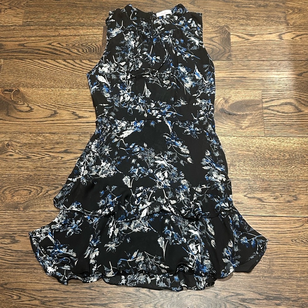 Parker Navy and White Sleeveless Floral Mini Dress - Picture 7 of 9
